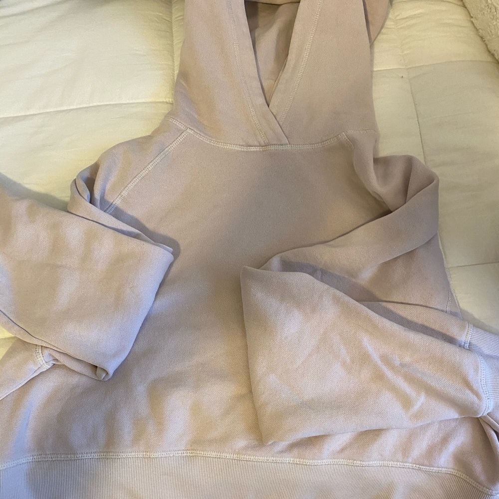 cream cropped hoodie